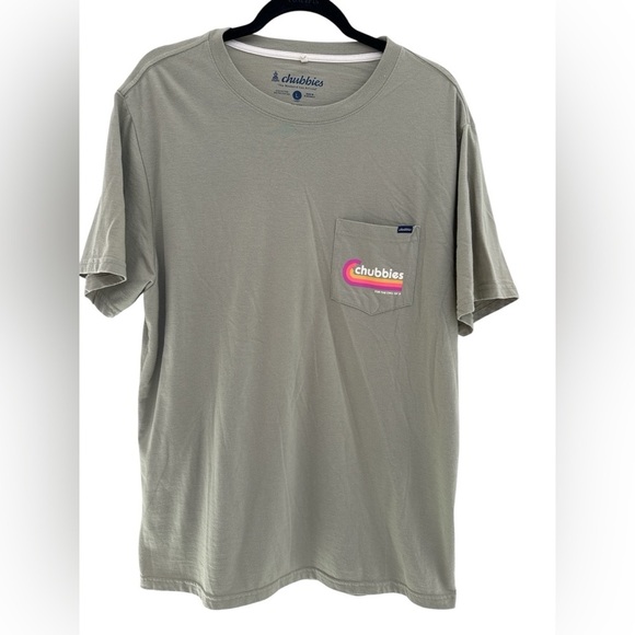 Chubbies Olive Tee with Logo Accent For The Chill of It Size Large - Picture 7 of 7